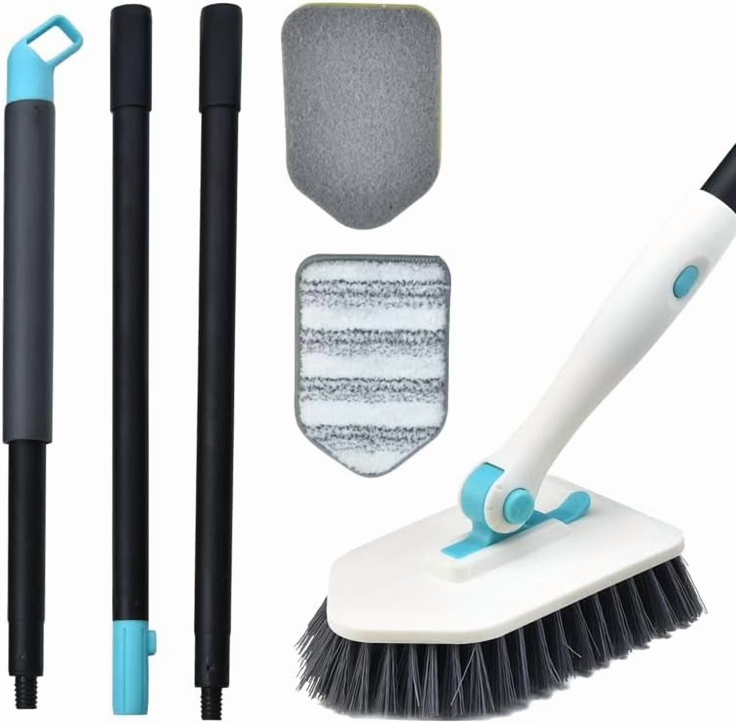 Long Handled Scrub Brush for Shower,3-in-1 Cleaning Brushes with 3 ...