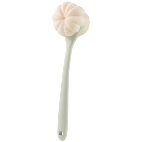 Long Handled Shower Brush for Cleaning Body,Double-Sided Bath Brush for Massage with Loofah,Body Brush Exfoliator Mesh Sponge for Women and Men