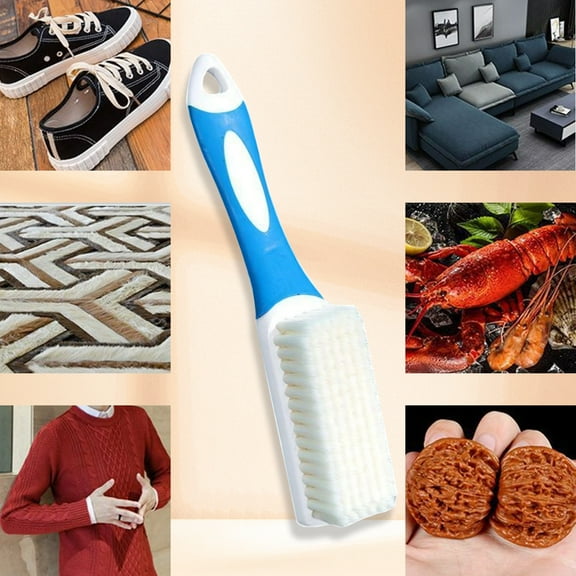 Long-Handled Soft-Bristled Cleaning Brush for Bathroom, Tile, Shower, and Household Surfaces - Pink, Blue, or Green - 19.5cm Plastic Scrub Brush with Ergonomic Grip