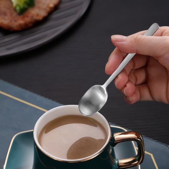 Long-Handled Stainless Steel Coffee Spoon, Iced Tea Stirring Spoon, Dessert Spoon, Durable Coffee Spoon, Dishwasher Safe Tea Spoon, Kitchen Utensil, Elegant Branch Pattern Spoon