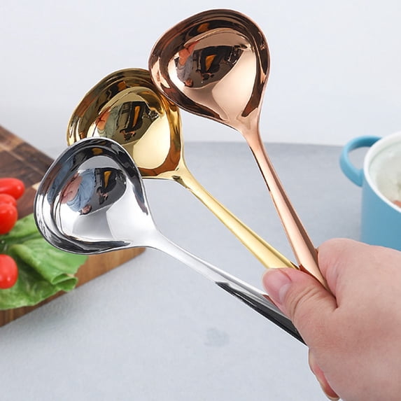 Long Handled Stainless Steel Serving Spoon, Large Head Soup Spoon, Polished Tableware For Home Restaurant Daily Use