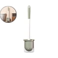 thumbnail image 1 of Long-Handled Toilet Brush with Round Head and Wall-Mount Base for Bathroom Cleaning – 17.72", Plastic, Green, 1 of 7