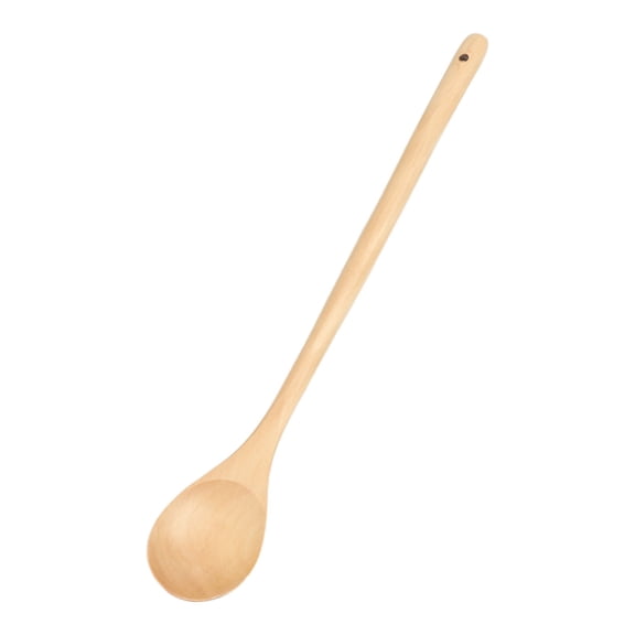 Long Handled Wooden Cooking Spoon For Large Pots, Unbreakable Hardwood Stirring Utensil With Deep Scoop, Nonstick Safe Kitchen Tool For Canning And Gumbo, Brown, 13 X 2 Inch(Khaki)