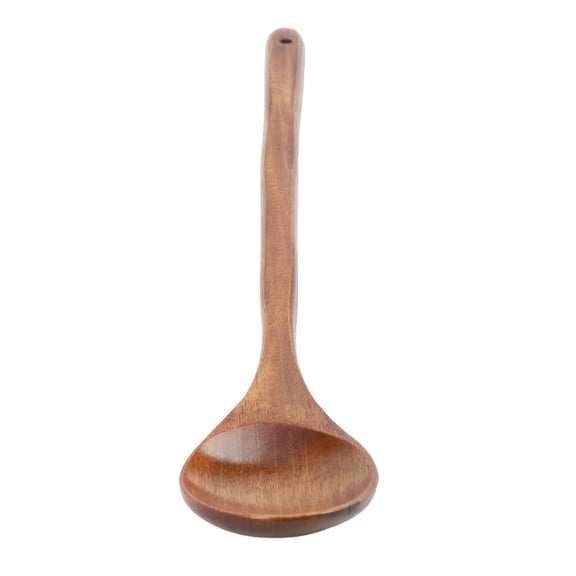 Long Handled Wooden Cooking Spoon For Large Pots, Unbreakable Hardwood Stirring Utensil With Deep Scoop, Nonstick Safe Kitchen Tool For Canning And Gumbo, Brown, 13 X 2 Inch(Brown)