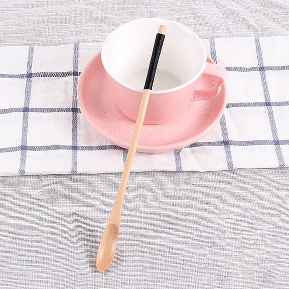 Long Handled Wooden Mixing Spoon, Small Stirring Spoon for Coffee and Tea