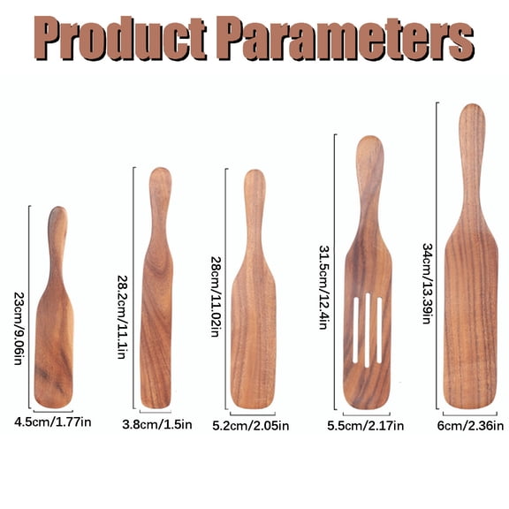 Long Handled Wooden Spatula, Slender Mixing Stick for Jar Bottom Scraping