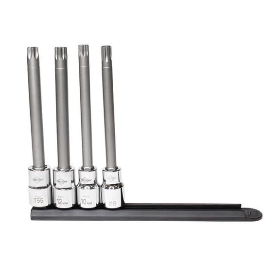 Long Head Bolt Insert Socket Bit Set - 4 Piece