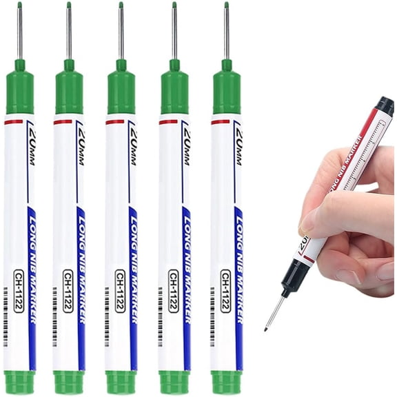 Long Head Deep Hole Marker,2026 New Quick Drying Creative Markers,Permanent Markers,Fine Point Markers,Waterproof Colorful Carpenter Pen,Fade Resistant Fine Tip Marker