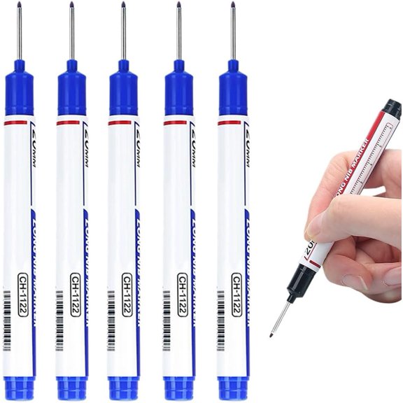 Long Head Deep Hole Marker,2026 New Quick Drying Creative Markers,Permanent Markers,Fine Point Markers,Waterproof Colorful Carpenter Pen,Fade Resistant Fine Tip Marker