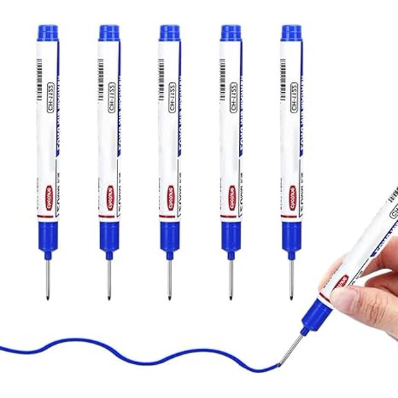 Long Head Deep Hole Marker, Deep Hole Marker, Waterproof Quick Dry Marker, Construction Marking Tool Marker, Permanent Marker Carpenter's Ink Marker, Construction Color Marker