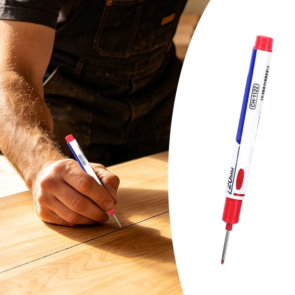 Long Head Deep Hole Marker,Long Nib Markers,Multi-purpose Deep Hole Marker Pens for Woodworking,Metal,Plastic,Concrete,Multi-Surface Precision Marker