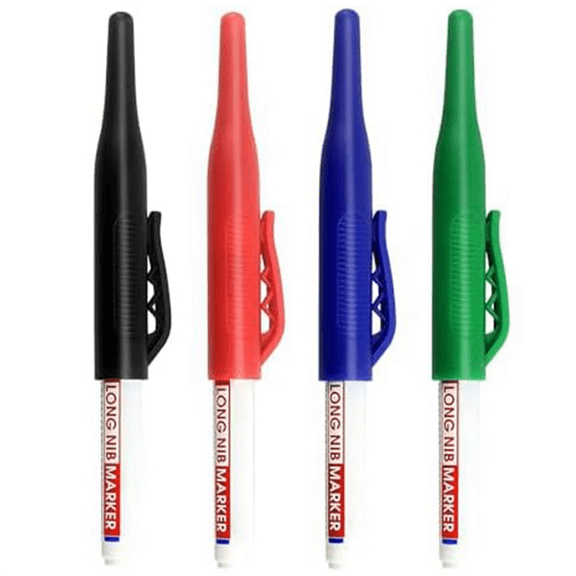 Long-Head Deep Hole Marker,Metal Markers for Steel Waterproof Construction Long Nose Marker Pens Mixing Color