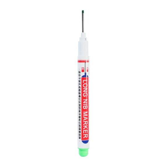 Long Head Deep Hole Marker, Oily Marker for Woodworking Tile Bathroom Installation, 20MM Nib 140mm Length with 30mm Ruler, Quick Dry Metal Glass Plastic Marking Pen for Furniture Decoration Drilling