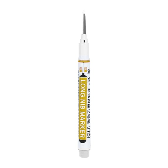 Long Head Deep Hole Marker, Oily Marker for Woodworking Tile Bathroom Installation, 20MM Nib 140mm Length with 30mm Ruler, Quick Dry Metal Glass Plastic Marking Pen for Furniture Decoration Drilling