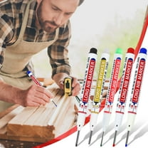 Long Head Deep Hole Marker Pen | 20mm Extra Long Nib for Precision Marking | Quick Dry Oily Ink | Marks Wood Metal Tile Glass Plastic | Built-In 30mm Ruler | 5ml | 140x9mm | 1 Pack