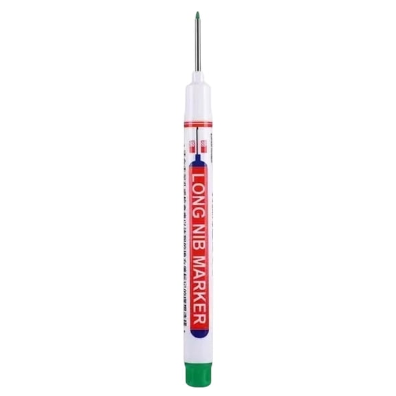 Long Head Deep Hole Marker Pens,5.1In Long Nib Marker, Longs Nose Markers, Waterproof Construction Markers Marking Tool,Green Kilougeis