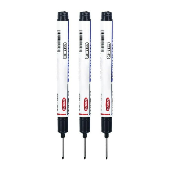 Long Head Deep Hole Marker White, 3 Pack of Long Head Deep Hole Markers Color Markers Woodworking Ink Markers for Bathroom Carpentry (5 Colors)2Ml