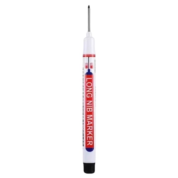 Long Head Deep Hole Markers, 0.79-Inch Deep Reach Metal Marking Pens, Upgraded 5.12-Inch Long Nib for Precise Marking, Waterproof Permanent Ink for Wood Metal Plastic, A Pen
