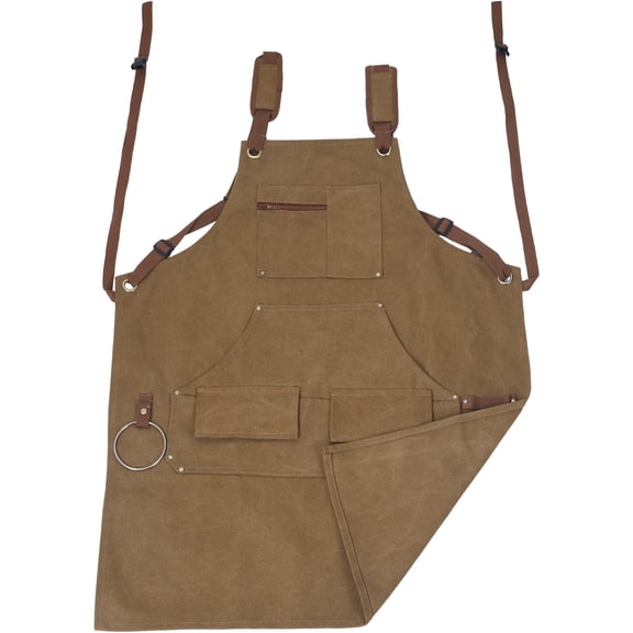 Long Heavy Duty Canvas Tool Apron, Carpenter Aprons, Woodworking Aprons, Carpenters 16 Oz ,Fully Adjustable to Comfortably Fit Men and Women ,not waxed,