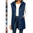 thumbnail image 1 of Long Hooded Vest for Women Mid Length Zip Front Sleeveless Cozy Daily Vest, 1 of 8