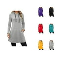 thumbnail image 1 of Long Hoodie Dress for Women 2025 Fall Winter Long Sleeve Loose Fit Hooded Sweatshirt with Pockets Pullover Tops, 1 of 7
