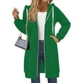 thumbnail image 1 of Long Hoodies For Women Zip Up Oversized Double Zipper Lined Fall Outfits Jackets Oversized Hooded Sweatshirts With PocketsGreen S, 1 of 6