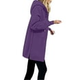 thumbnail image 1 of Long Hoodies for Women Lightweight Long Sleeve Zipper Sweatshirts Fall Winter Oversized Jacket Coat with Pockets New Fall Jackets for Women Waterproof Purple S, 1 of 3