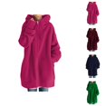 thumbnail image 1 of Long Hoodies for Women 2025 Fall Winter Long Sleeve Plain Zip Up Jacket Coat Hooded Sweatshirt Outerwear, 1 of 1