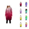 thumbnail image 1 of Long Hoodies for Women 2025 Fall Winter Long Sleeve Zip Up Gradient Hooded Sweatshirt with Pockets Jacket Coat, 1 of 7
