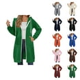 thumbnail image 1 of Long Hoodies for Women 2025 Fall Winter Long Sleeve Zip Up Plain Hooded Sweatshirt Jacket with Pockets, 1 of 6
