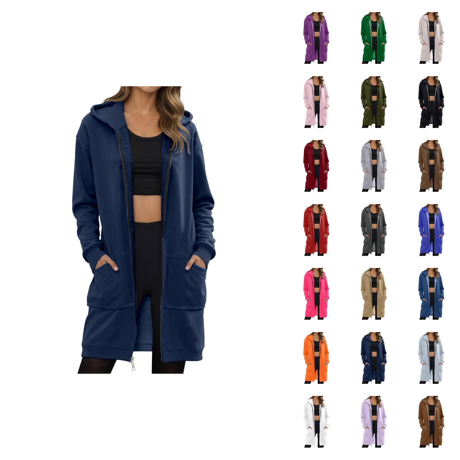 Women’s Long Hooded Hoodie Jacket
