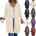 thumbnail image 1 of Long Hoodies for Women Double Zipper Fall Winter Drawstring Oversized Coat Jacket Sweatshirt with Pocket, 1 of 10