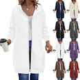 thumbnail image 1 of Long Hoodies for Women Double Zipper Fall Winter Drawstring Oversized Coat Jacket Sweatshirt with Pocket, 1 of 10