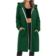 thumbnail image 1 of Long Hoodies for Women Zip Up Jacket Fashion Fall Hooded Lightweight Tunic Sweatshirt Casual Coat with Pockets, 1 of 7