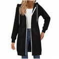 thumbnail image 1 of Long Hoodies for Women, Zip up Double Zipper Fleece Jackets, Tunic Sweatshirts Fall Winter Fashion Blouses, 1 of 6