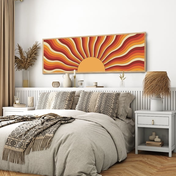 Long Horizontal Sun Wall Print, Unframed Paper Poster 8x10in
