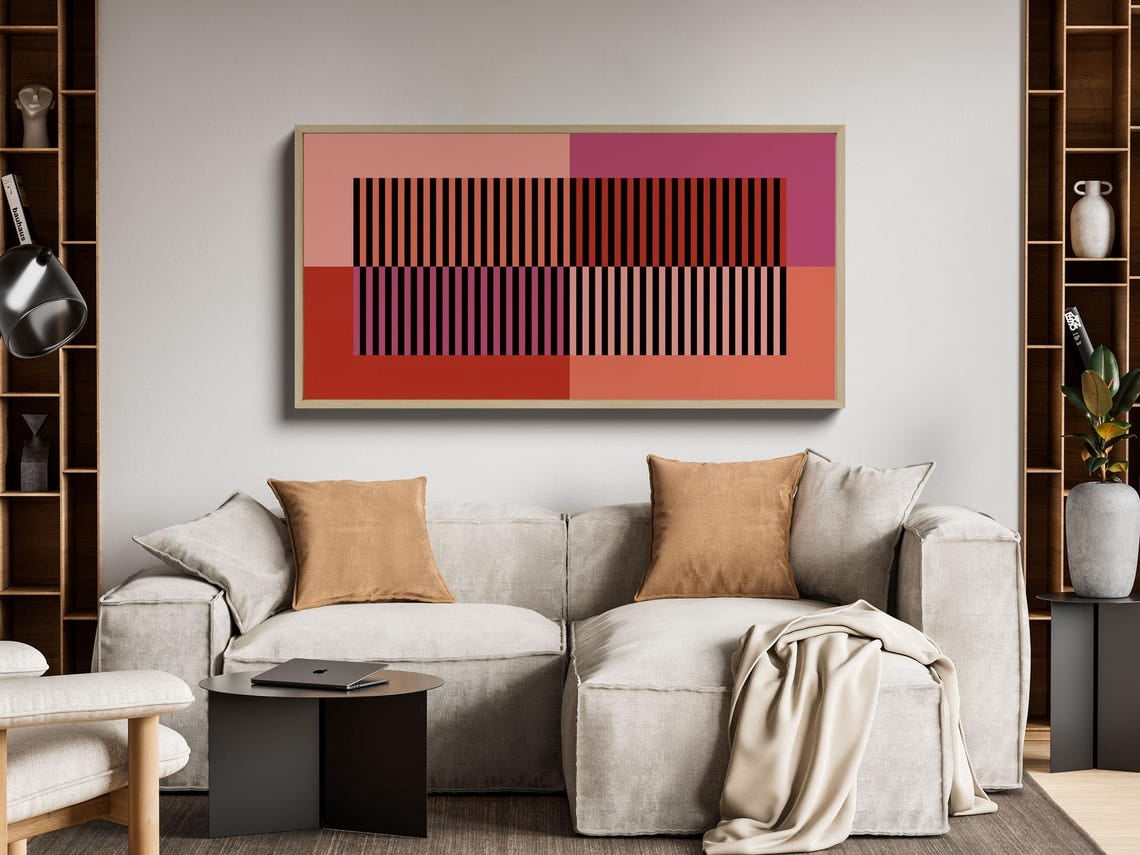 Long Horizontal Wall Art Print, Wide Panoramic Wall Art, Mid Century ...