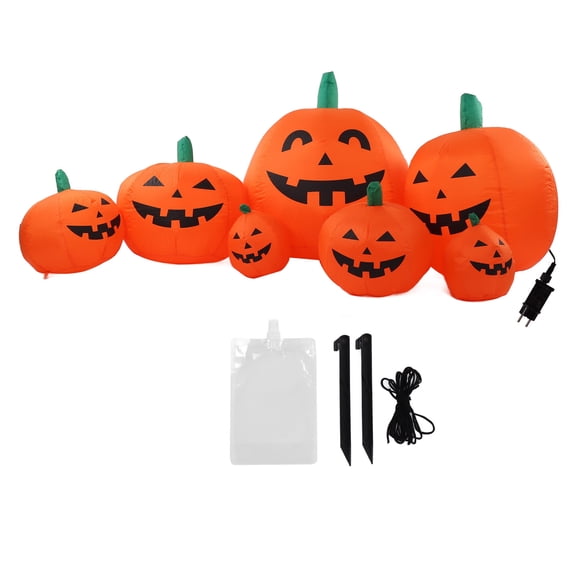 Long Inflatables Pumpkin, Colorfast Lightweight Smiling Pumpkin Decoration For Park