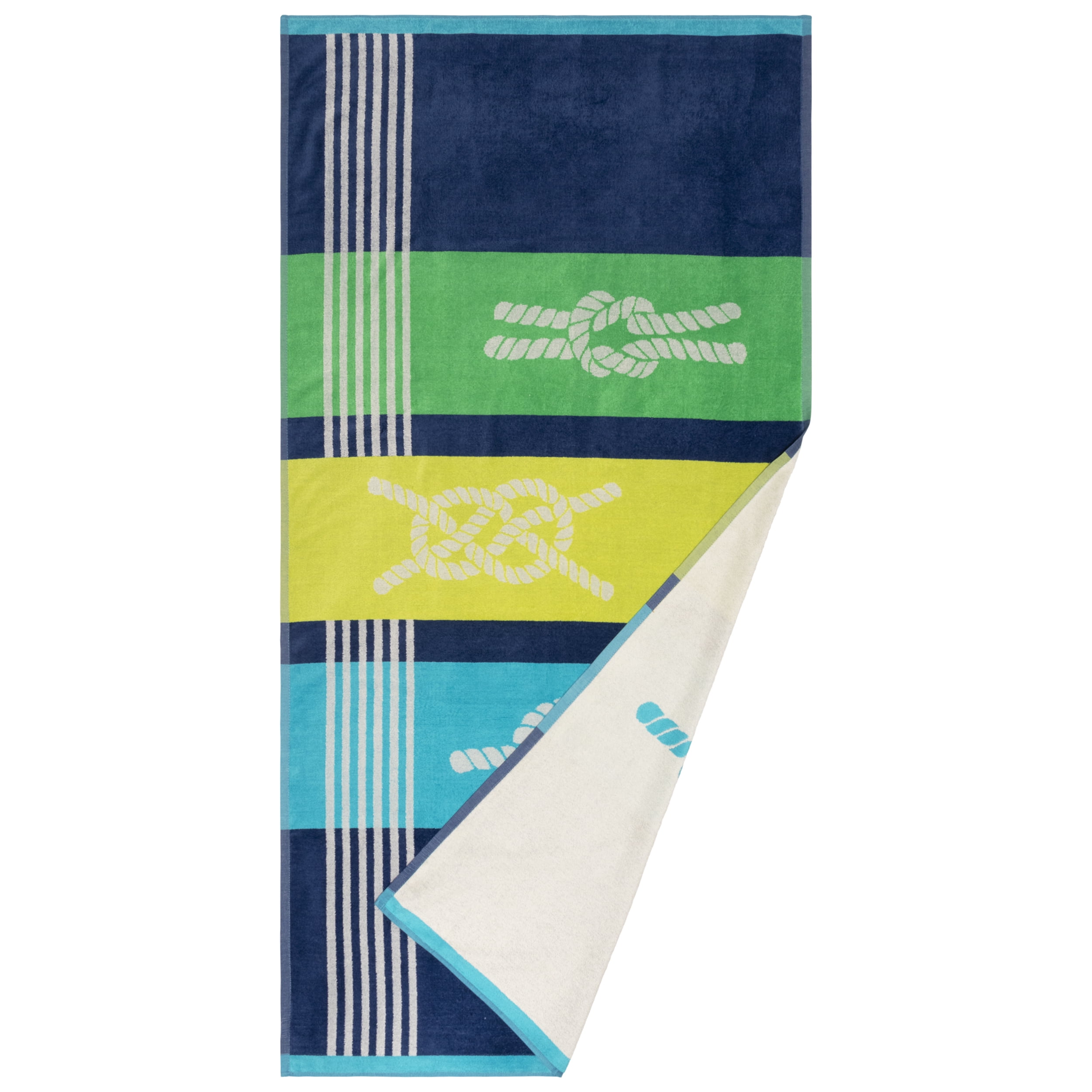 Long Island Beach Towel, 100% Cotton, Poolside Lounging, Sunbathing, Soft, Absorbent, Quick Dry, Mediumweight, Cotton Terry, Velour, Oversized Beach Towel , 35" x 67", Light Blue by Blue Nile Mills