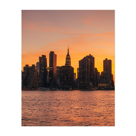 Long Island City Sunset 02 - Queens New York Photography Unframed Wall Art Print 8 x 10 inches