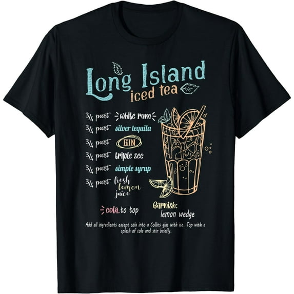 Long Island Iced Tea Cocktail Recipe Barkeeper Men Women T-Shirt