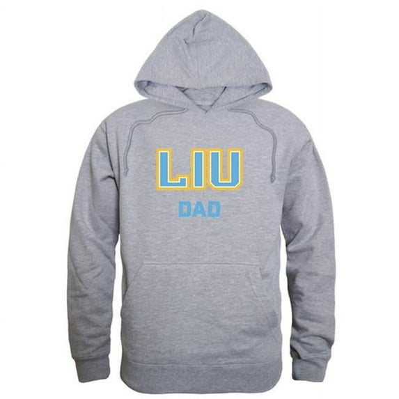 Long Island University Mens Dad Hoodie, Heather Gray - Small