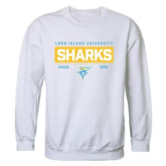 Long Island University Mens Established Crewneck T-Shirt, White - Small