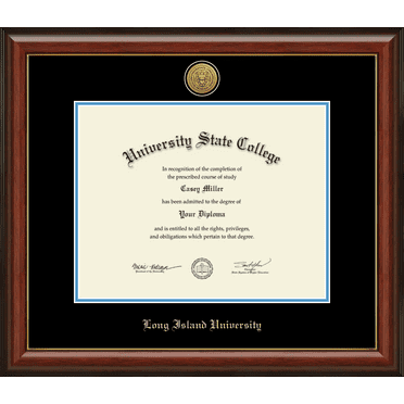 Long Island University Post Diploma Frame, Document Size 14" x 11"