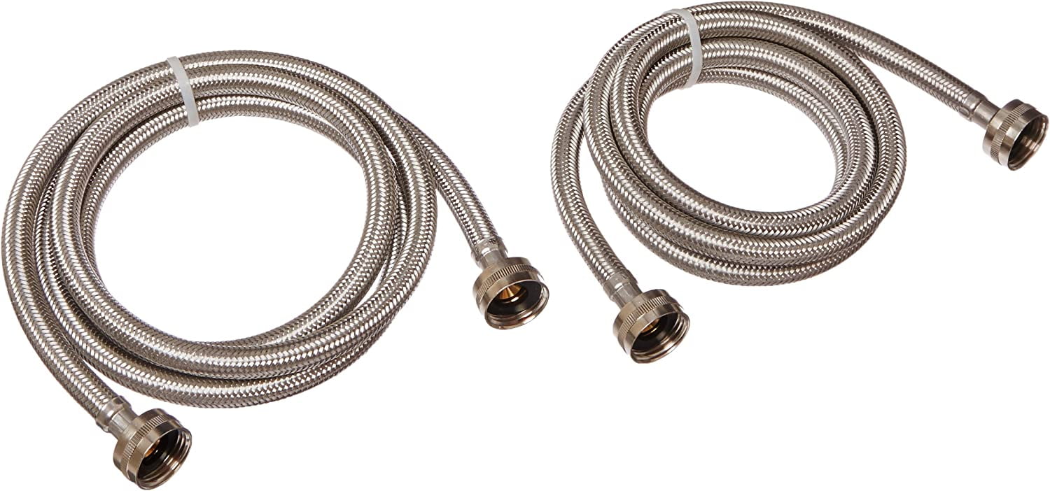 Long Item Development Genuine OEM 48372 Washer Hose (Braided Steal / 6 Ft. / 2-Pack)