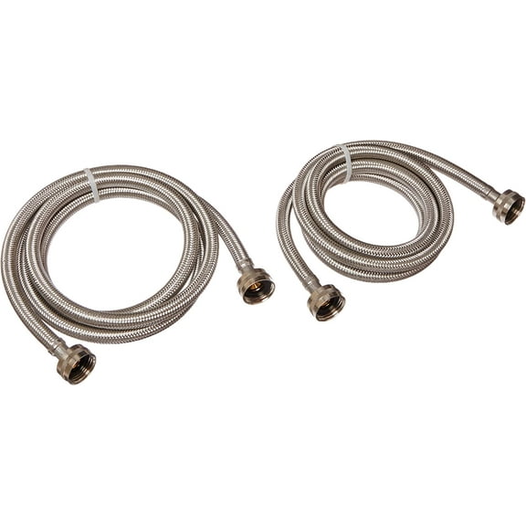Long Item Development Genuine OEM 48372 Washer Hose (Braided Steal / 6 Ft. / 2-Pack)