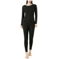 thumbnail image 1 of Long Johns Sets Cotton Thermal Underwear for Women Stretchy Crewneck Long Sleeve Base Layer Pajama Set, 1 of 4