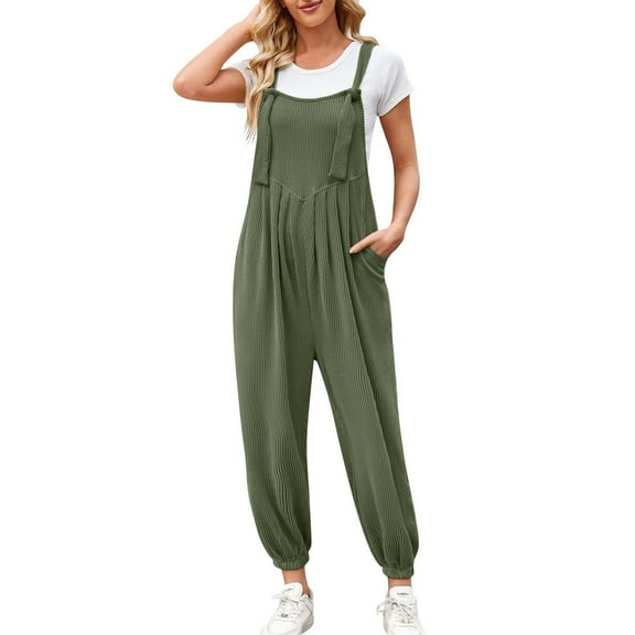Long Jumpsuits with Loose Casual Pockets for Women Lightweight, Elastic, Versatile