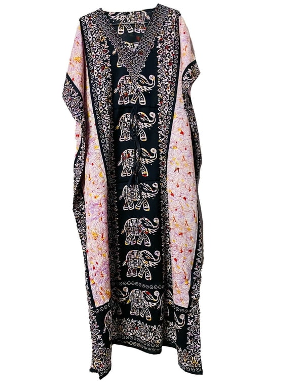 Long-Kaftan-dress-Hippy-Boho-Maxi-One-Size-Women-india--Tunic-Dress-Night-Gown