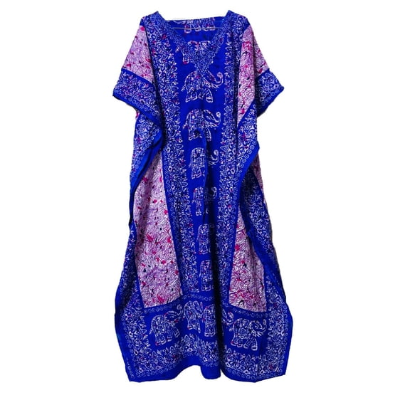 Long-Kaftan-dress-Hippy-Boho-Maxi-One-Size-Women-india--Tunic-Dress-Night-Gown